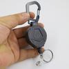 4Pcs Retractable Keychain Spring Mechanism Badge Holder Heavy Duty Easy-pull Buckle Carabiner Steel Cord Key