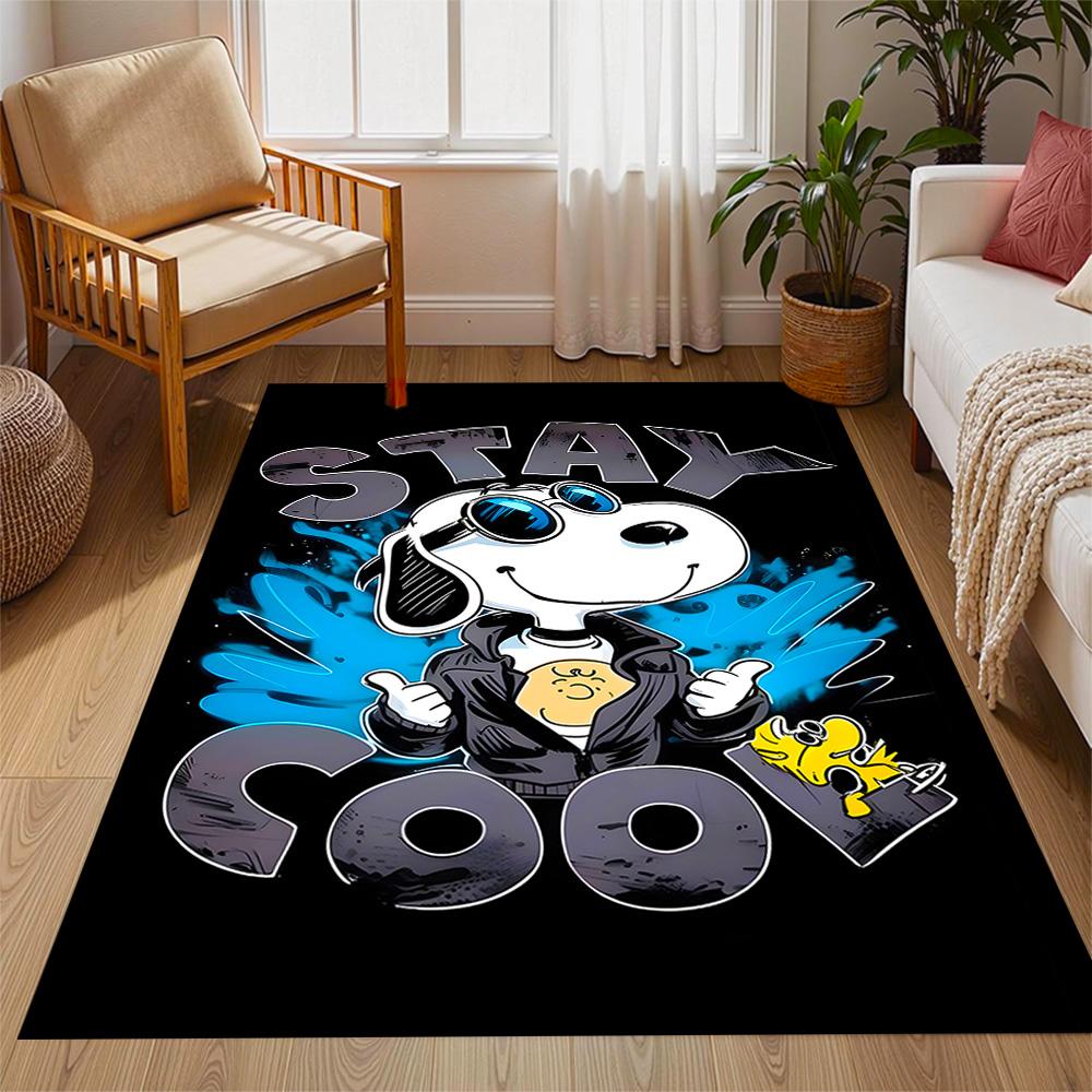 Snoopy Woodstock Friendship Floor Mat Design for Entryway Living Rooms Balcony Bedrooms Anti-slip Rug Decorate Offices