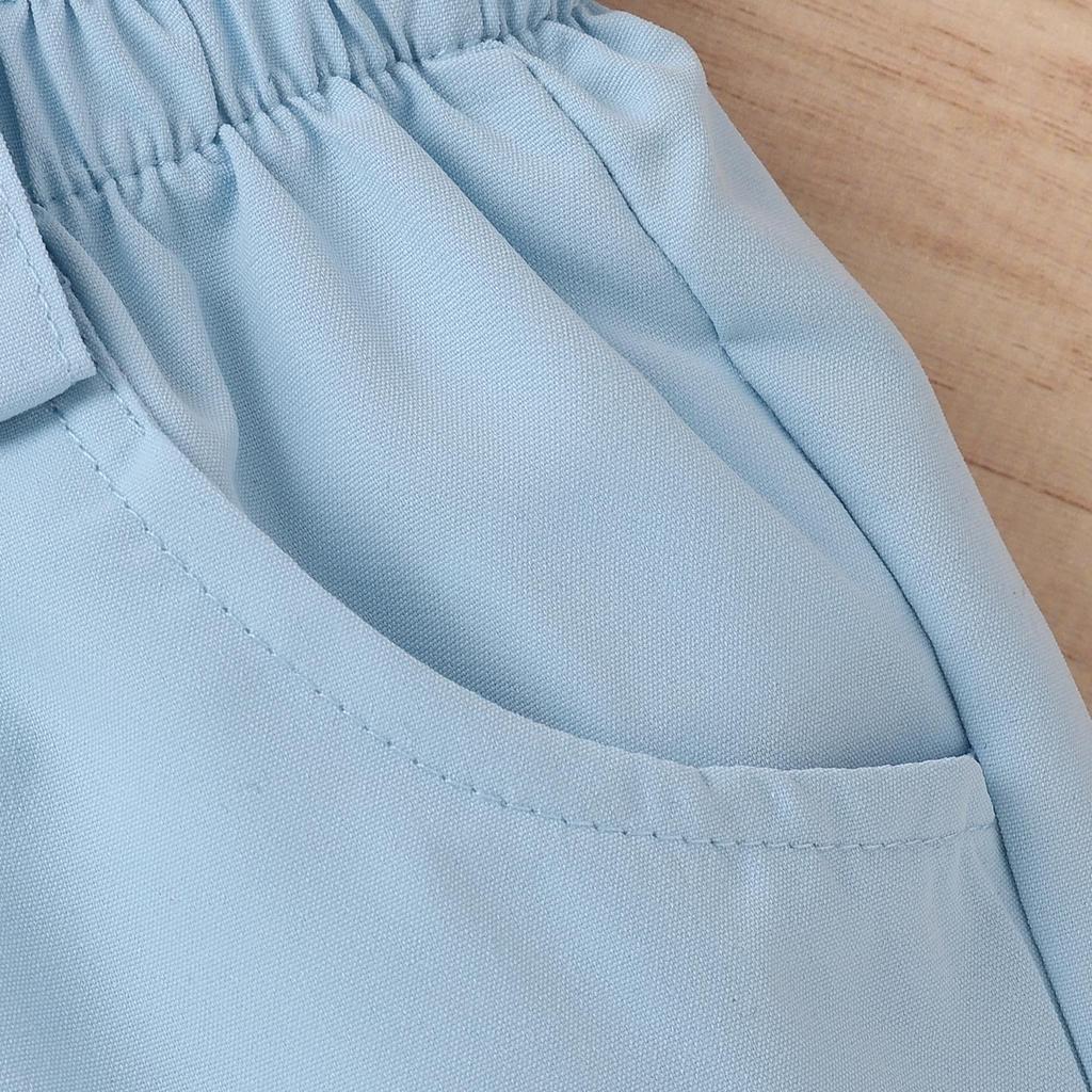 Комплекты летней одежды для маленьких девочек: белые топы в рубчик без рукавов с рюшами + однотонные шорты