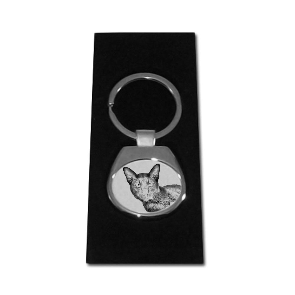 Havana Brown Cat - Keychain with a Cat, Keychain with a Print, Personalized Pendant from the Art-Dog Brand