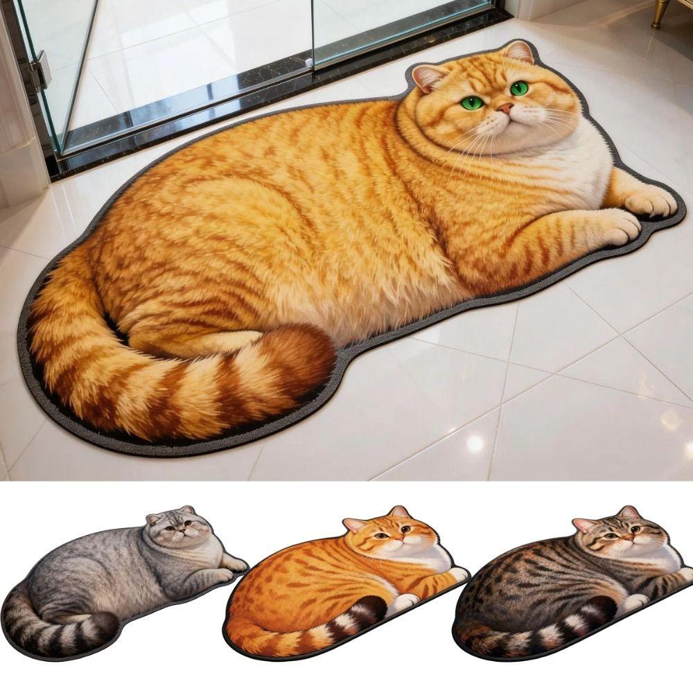 Super Absorbent Cute Cat Diatom Floor Mat Bedroom Door Small Rug Living Room Tea Table Bedside