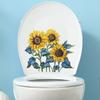Painted To Sunflower Toilet Stickers Bathroom Bathroom Beautify Decorative Wall Stickers Self-adhesive