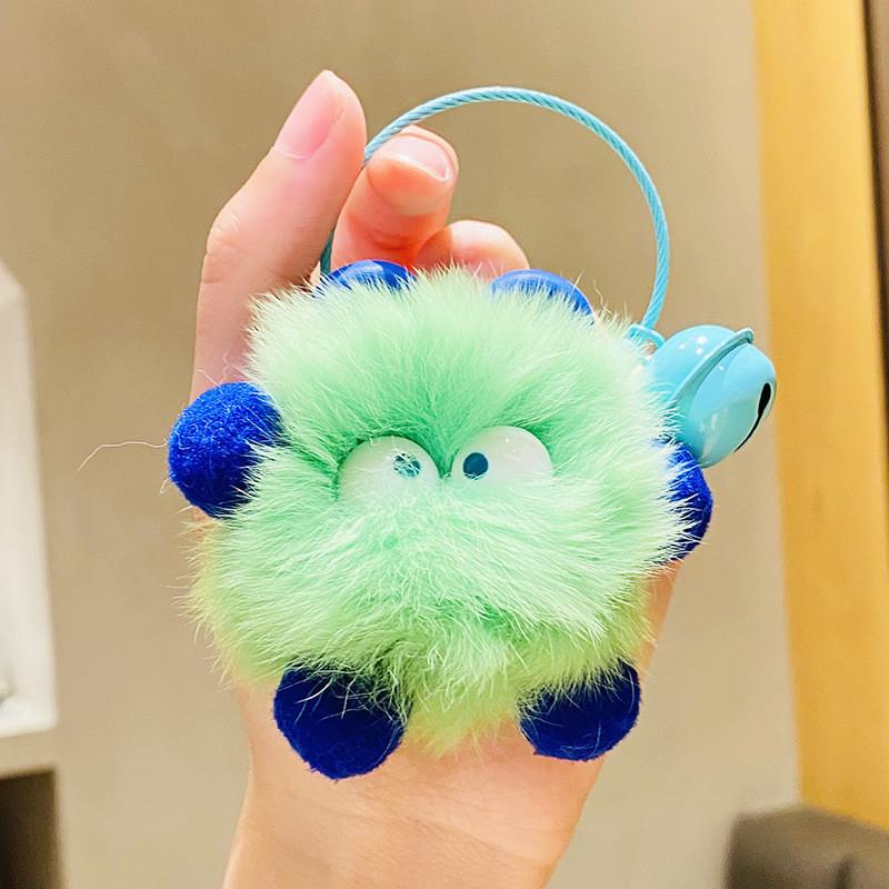 Adorable Fluffy Bunny Keychain Charming Plush Bag Accessory For Couples And Friends