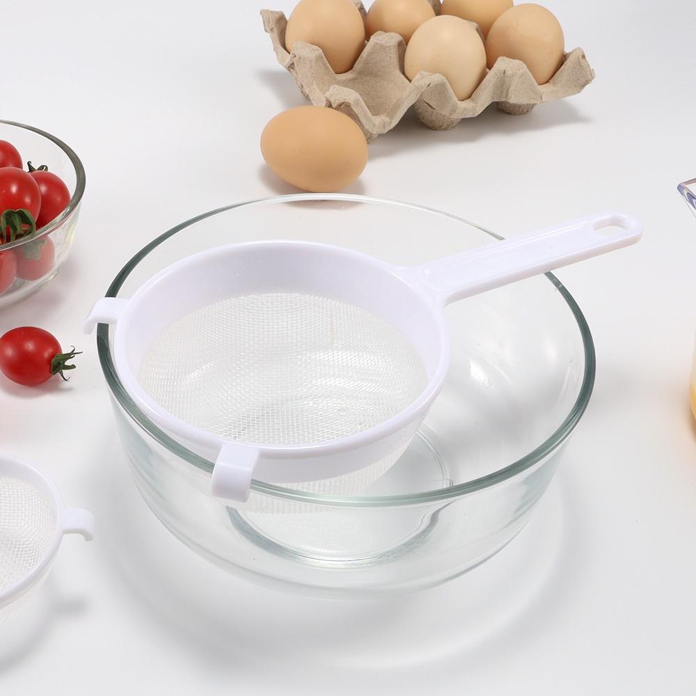 Plastic Colander Handheld Flour Sieve Kitchen Accessories Soy Milk Filter Tea