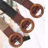 Wild Braided Wooden Buckle Waistband Ladies Dress Cummerbands Weave Waist Band Bohemian Wide Belt