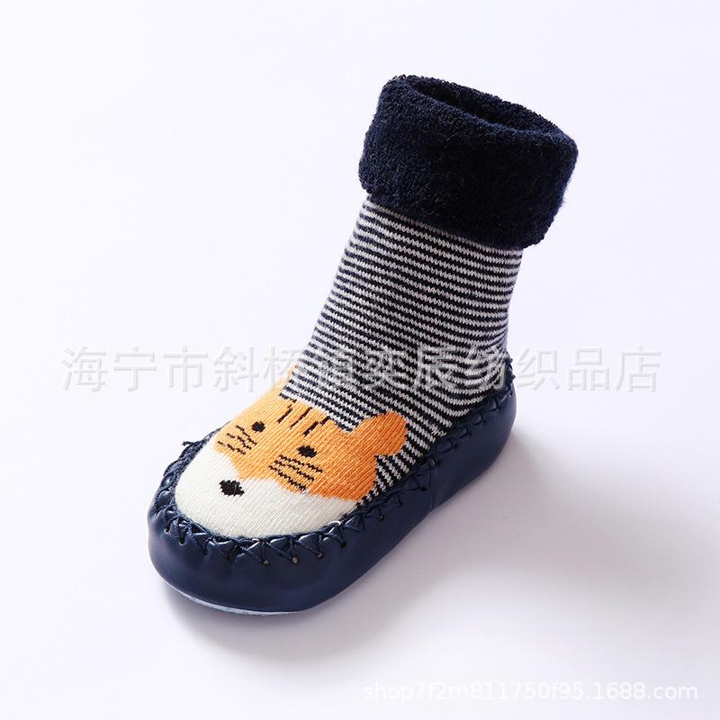 Детские носки для малышей, теплые пинетки, носки с резиновой подошвой для новорожденных, носки для маленьких девочек и мальчиков, детские зимние носки, махровые тапочки