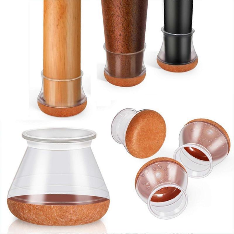 16Pcs Silicone Chair Leg Floor Protectors Felt Bottom Furniture Pad Hardwood Floor Protectors Easy to Install S