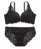 Внутренний простой тон кружевной бюстгальтер и шорты женский комплект, комплект, черный, G100/5L