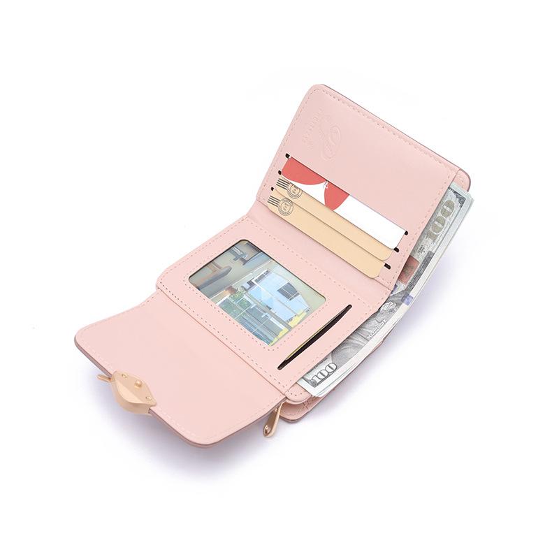 Кошелек женский короткий однотонный на молнии из искусственной кожи Niche женский кошелек для монет в виде листа