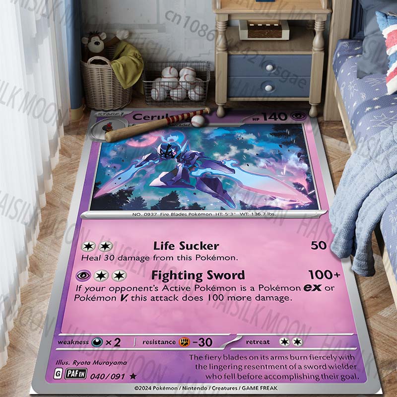 Multiple Sizes Pokemon Cards Ceruledge Print Carpet for Living Room Bedroom Kid's Room Home Decor Non-slip Mat Area Rug Gift