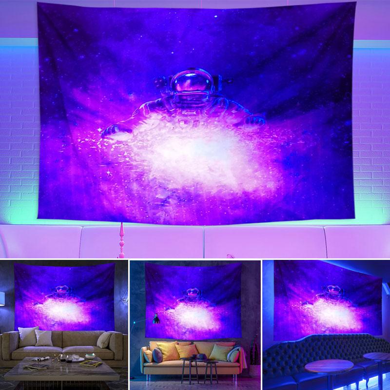 UV Fluorescent Tapestry Starry Sky Print Wall Hanging Art Home Decor