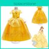 Элегантное платье принцессы Белль для девочек, костюм для косплея на рождественскую вечеринку/Хэллоуин/маскарад