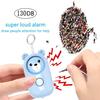 Alarm LED Flashing Bear Shape Anti-attack High Decibel Sensitive Safety Protection Portable Children Girl Older Women Personal Alarm Keychain