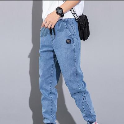 Мужская мода, черные, синие, серые джинсы, уличная одежда, брюки для бега, брюки размера плюс 8XL, повседневная прямая уличная одежда, свободные джинсы с эластичной резинкой на талии