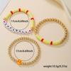 Popular ball 1-pack bracelet creative versatile football basketball baseball letter beads soft pottery beaded jewelry