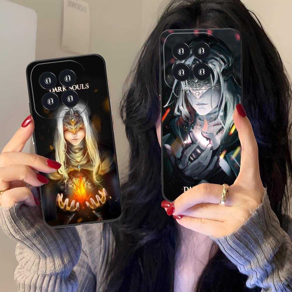 Умный чехол для мобильного телефона Dark Souls для Xiaomi 14 13 12 11 10 9 T Ultra Lite Pro S SE X 5G Черный Мягкий чехол-накладка для телефона