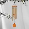 25-Inch Wooden Wind Chime with 6 Aluminum Tubes S-shaped Hook Natural Soothing Melody Garden Patio Outdoor Decoration Hanging Wind Bell Pendant