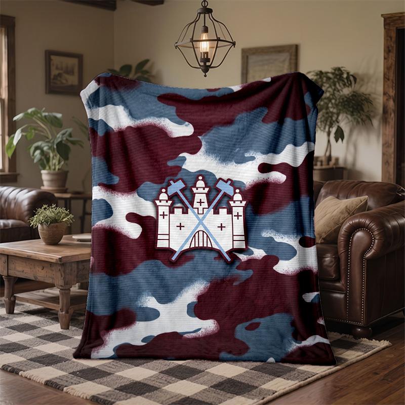 West Ham United Football Print Flannel Blanket Soft Warm Sofa Bed Throw Blanket For Home Office Bedroom