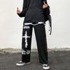 Autumn/Winter Korean Harajuku Y2K Japanese Streetwear Graffiti Wide-Leg Sweatpants for Men and Women.
