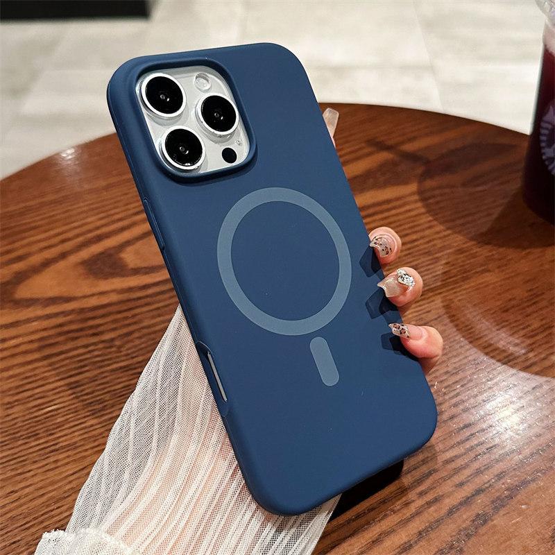 Роскошный яркий флуоресцентный жидкий силиконовый магнитный чехол Magsafe для iPhone 16 15 14 13 12 Pro Max Plus с функцией беспроводной зарядки