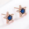 Pentagram Diamond Zircon Stud Earrings Ins Wind Niche Cute Fresh and Sweet