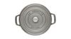 Staub Cocotte Round Gray Large Hand Cast Enamel Pot IH Compatible Japanese La Cocotte Round "Pico 34cm" [Authorized Product] 40510-308