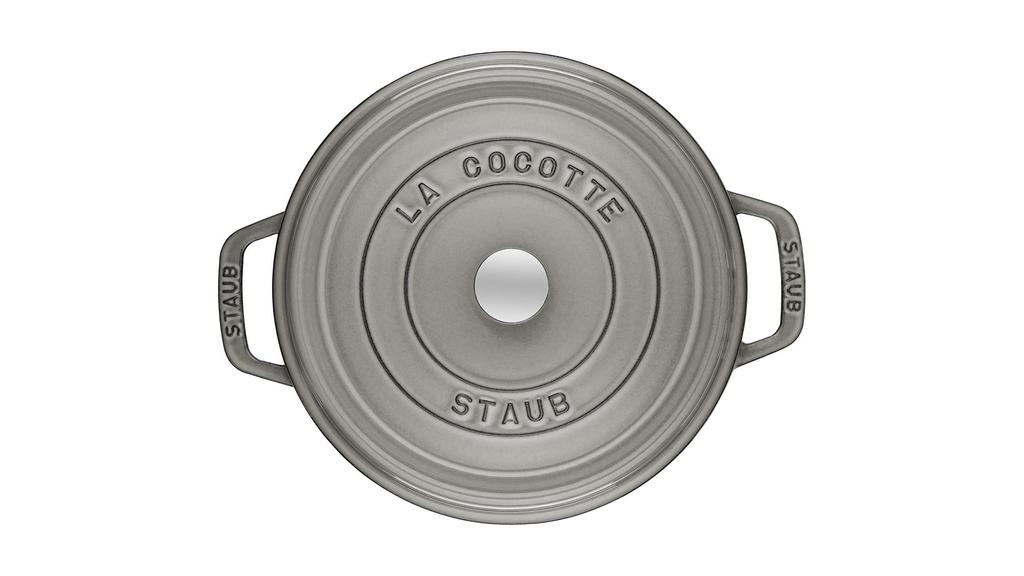 Staub Cocotte Round Gray Large Hand Cast Enamel Pot IH Compatible Japanese La Cocotte Round "Pico 34cm" [Authorized Product] 40510-308