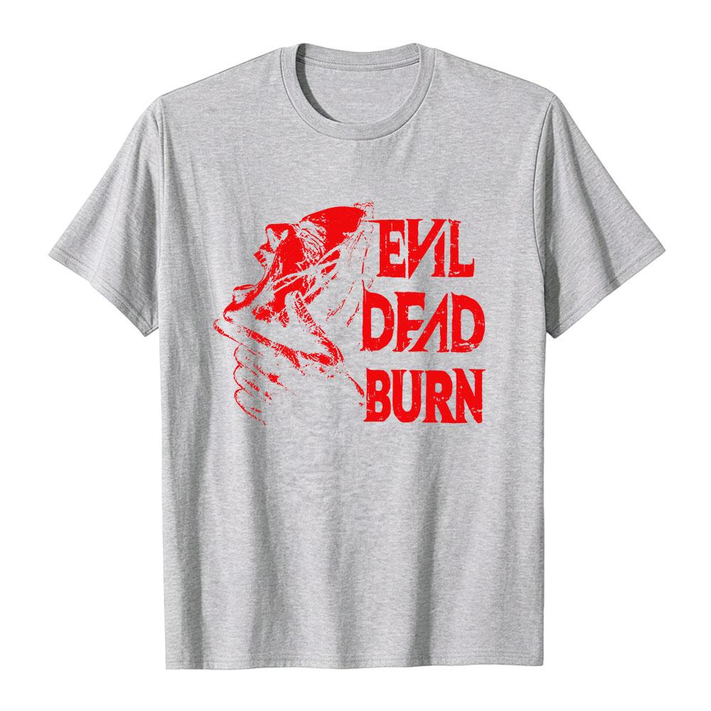 Evil Dead Burn Film T-shirt Cotton Summer Short Sleeve Tshirts Streetwear Unisex Graphic Merch Soft Horror Movie Print Tees