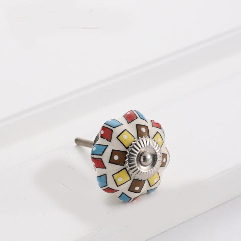 Винтажная мебельная ручка с одним отверстием, круглая ручка для ящика, ретро керамическая ручка-тыква, для винного шкафа