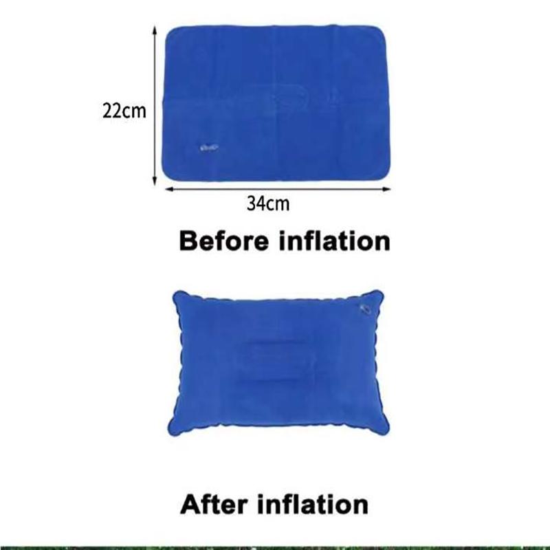 Portable Fold Inflatable Air Pillow Outdoor Travel Sleeping Camping PVC Neck Stretcher Backrest Plane Comfortable Pillow
