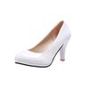 Spring and Summer Footwear High-heeled Shoes with Round Head, Shallow Mouth and Patent Leather Plus Size