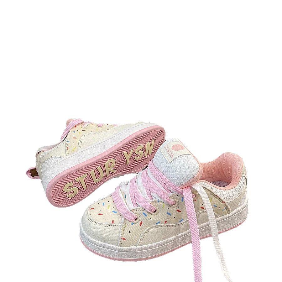 2025 весна новые универсальные милые пудровые студенческие оригинальные цветные нишевые кроссовки для хлеба женские повседневные спортивные кроссовки для сноуборда прилив