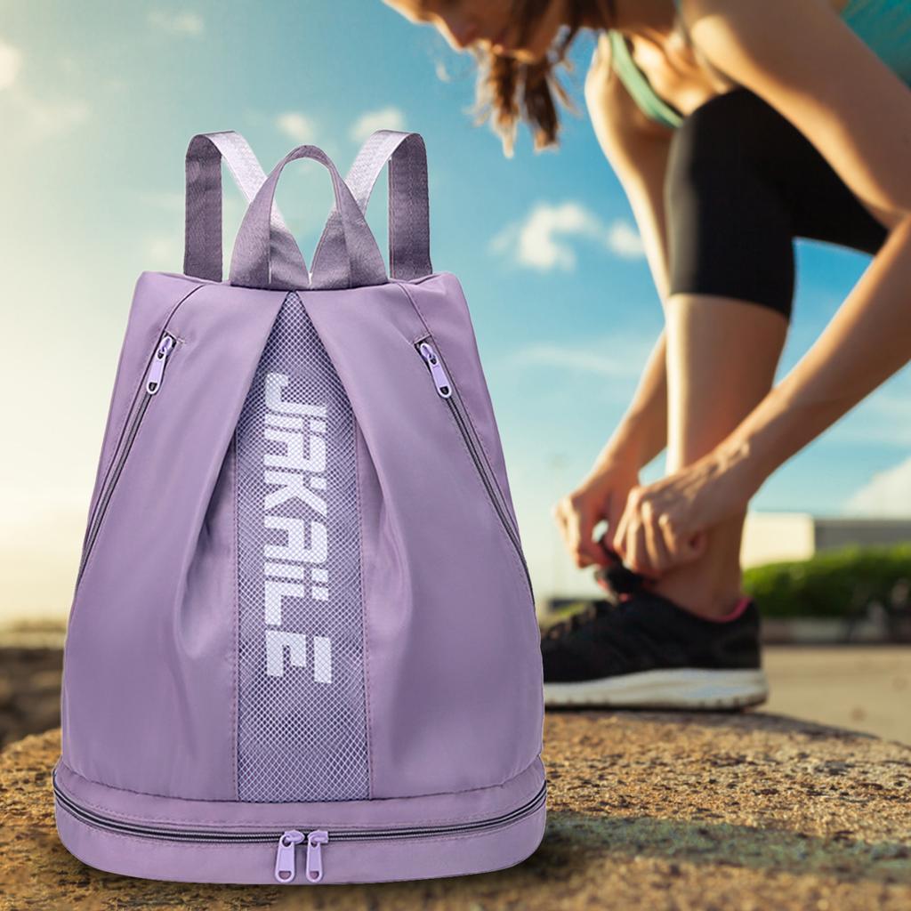 Рюкзак Спортивная сумка с отделением для обуви Регулируемый плечевой ремень Застежка-молния Большая вместительная спортивная сумка Портативная дорожная сумка для занятий спортом на открытом воздухе