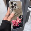 Mirror Magnetic Phone Case Mirror Self-Adhesive Acrylic for Apple Mirror Case Mirror Phone Case Flowers Cute