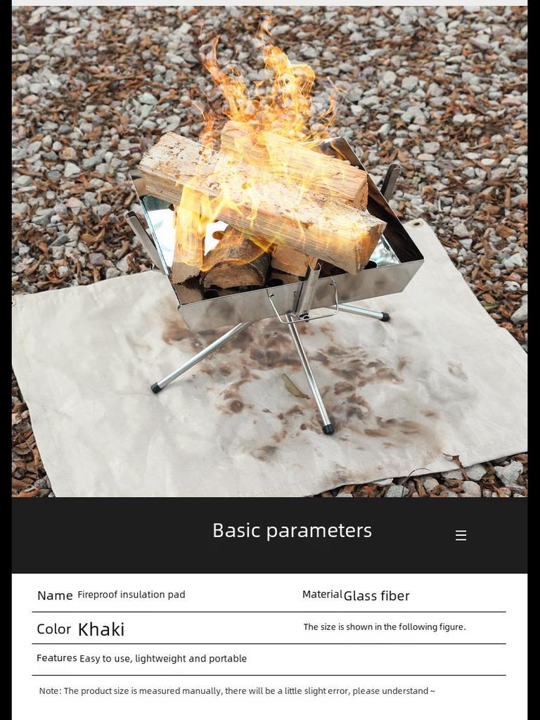 Fireproof Outdoor Picnic & Camping Mat - High Temp Flame Retardant Fiberglass Blanket