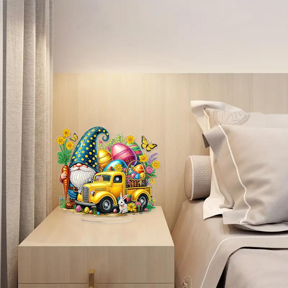 Акриловый Пасхальный Гоблин Алмазная Живопись Настольные Украшения Набор Кошка Ветряная Мельница Кролик Грузовик Алмазная Живопись Настольный Декор
