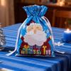 10 Pcs Christmas Drawstring Gift Bags Large Candy Cookie Wrapping Bags for Birthday Holiday Presents