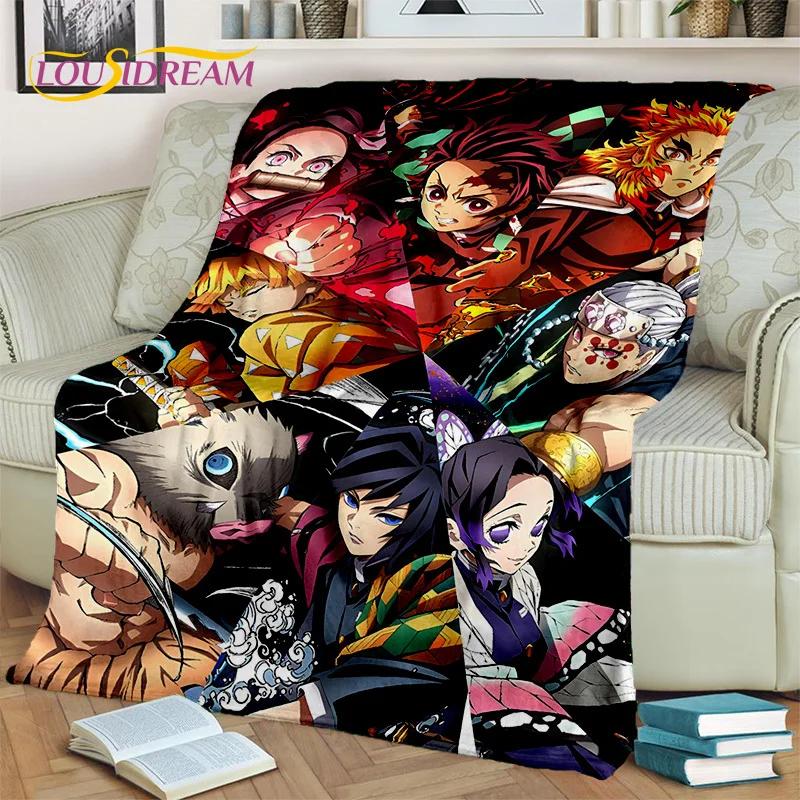 Kamado Nezuko Demon S-Slayer Japan Anime Soft Flannel Blanket для кроватей, спален, диванов, пикников, пледов для детей, отдыха на свежем воздухе
