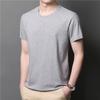 Summer New Young Men Casual Slim Solid Color Collarless Men's T-shirt