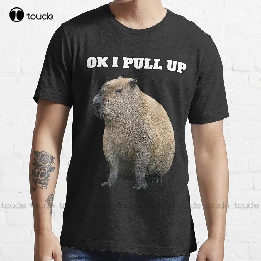 Ok I Pull Up Capybara Trending TShirt CustomShirt Outdoor Simple Vintag Casual T Shirts Custom Gift Xs5xl Printed Tee