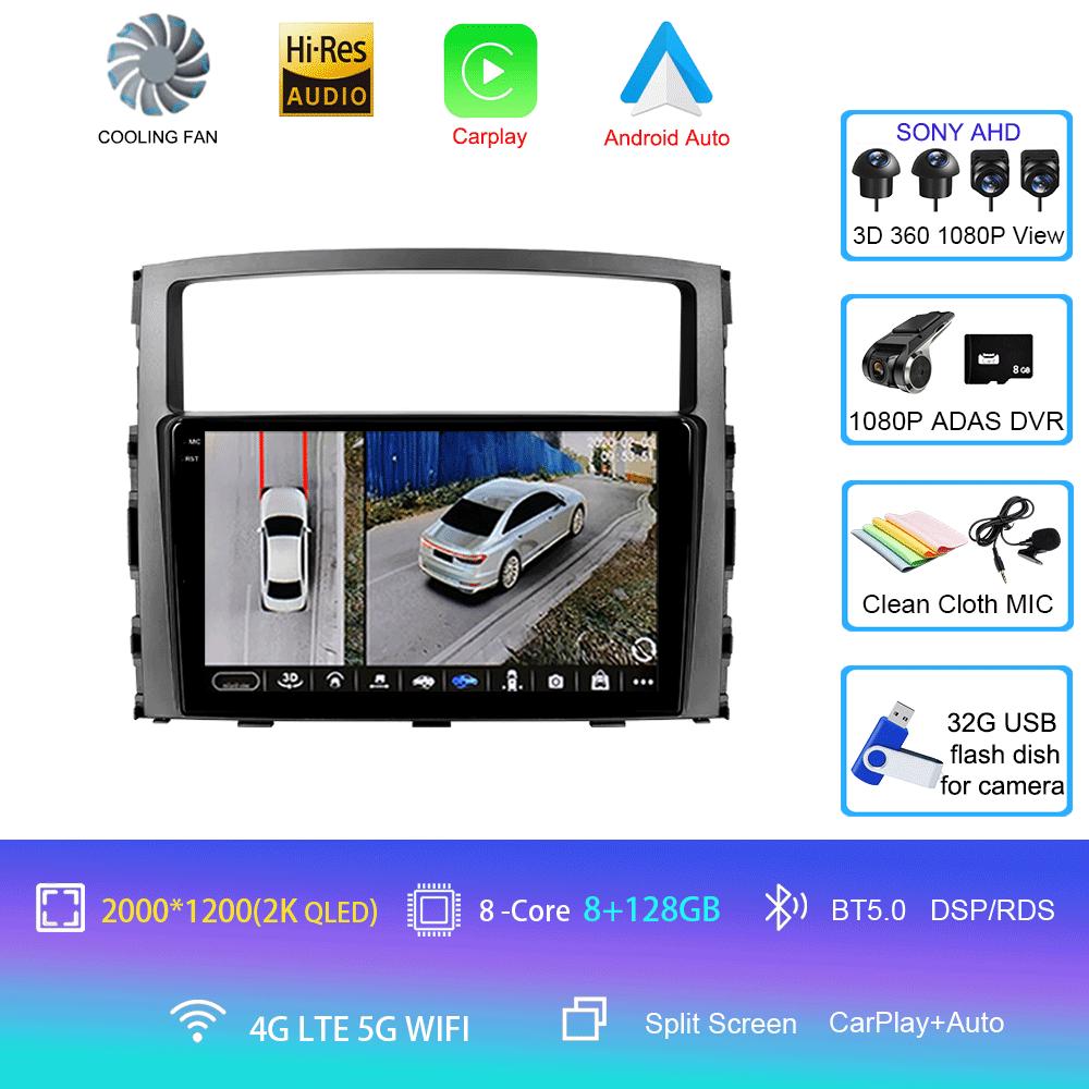 Автомагнитола Android 14 для Mitsubishi Pajero 4 V80 2006 - 2024 Мультимедийный видеоплеер Навигационная стереосистема Без 2din 2 din dvd