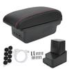 Car Armrest Box Black Smooth Surface Large Capacity Center Console Storage Box Replacement For
