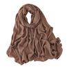 Women Headscarf Solid Color Soft Breathable Wide Head Wrap Versatile