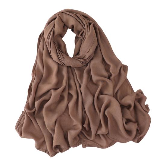 Women Headscarf Solid Color Soft Breathable Wide Head Wrap Versatile