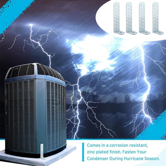 4 шт. Кронштейны конденсатора Простая установка Устойчивые к коррозии Сверхпрочные Оцинкованные L-образные кронштейны Комплект для крепления