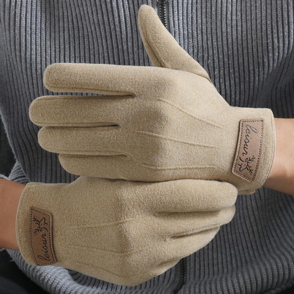 Мужские теплые зимние перчатки с сенсорным экраном - Бархатная подкладка, Ветрозащитные, Морозостойкие для вождения и езды на велосипеде