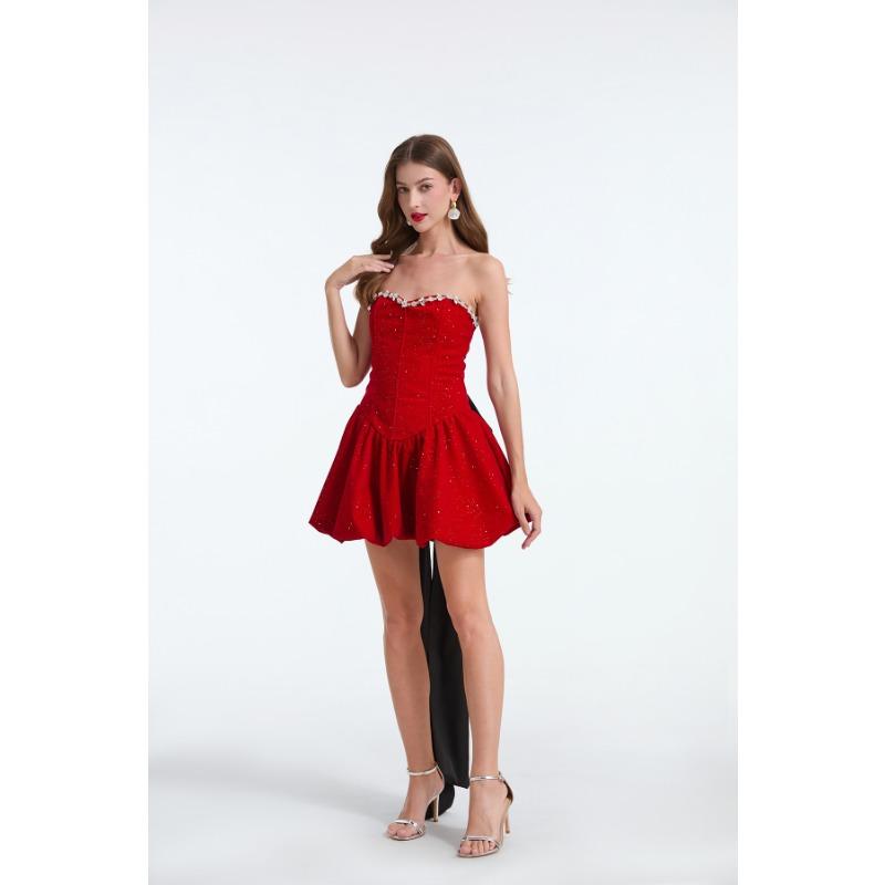 Летние женские сексуальные без бретелек с открытой спиной, украшенные бисером, бархатные, облегающие, мини, короткие, вечерние, бальные платья