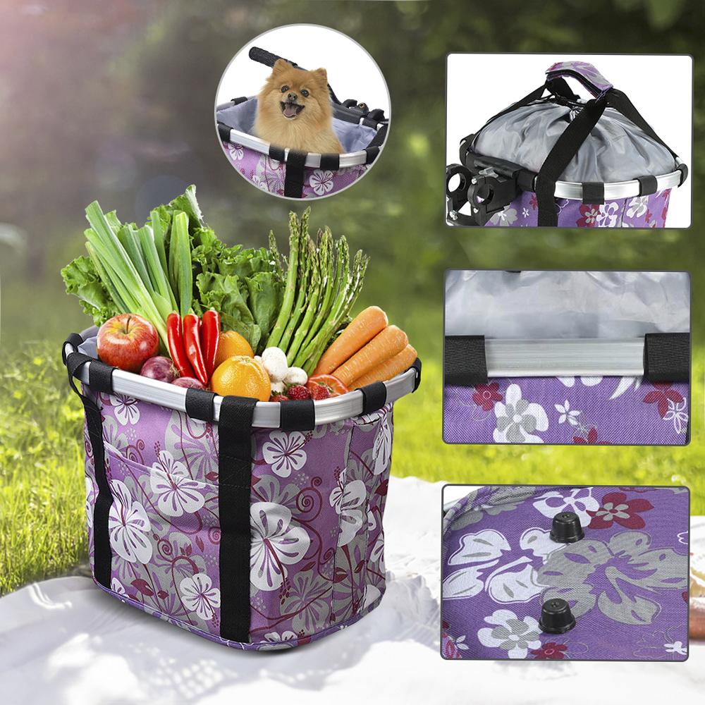 Велосипедная съемная велосипедная передняя парусиновая корзина, сумка-переноска для домашних животных, рама из алюминиевого сплава