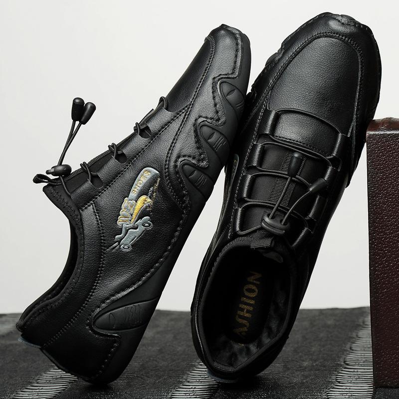 Весенние новые универсальные туфли больших размеров, спортивная уличная мужская повседневная обувь, кожаная обувь