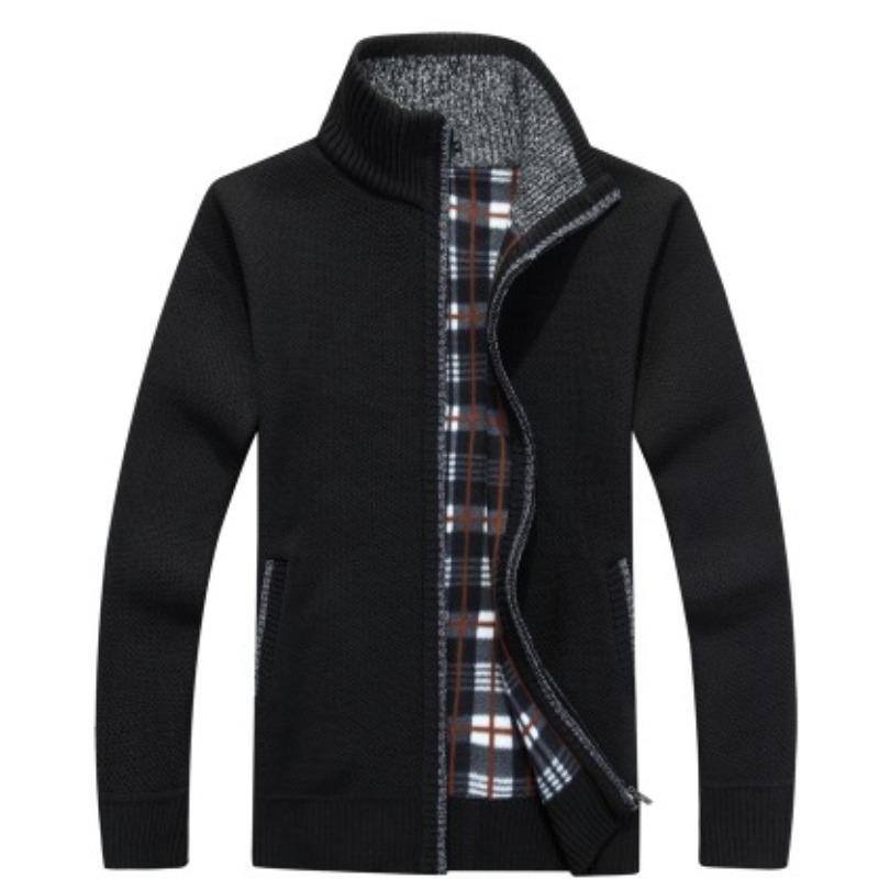 Мужской свитер на молнии, повседневный свитер, большой размер